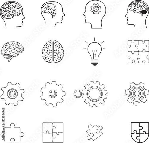 Creative Thinking Icon Vector Set