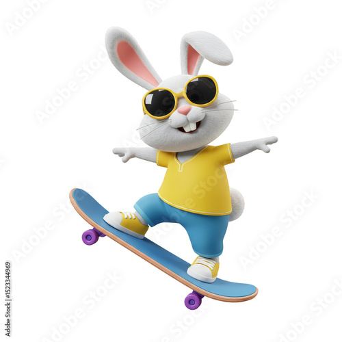 3d Render of Cartoon Bunny ...