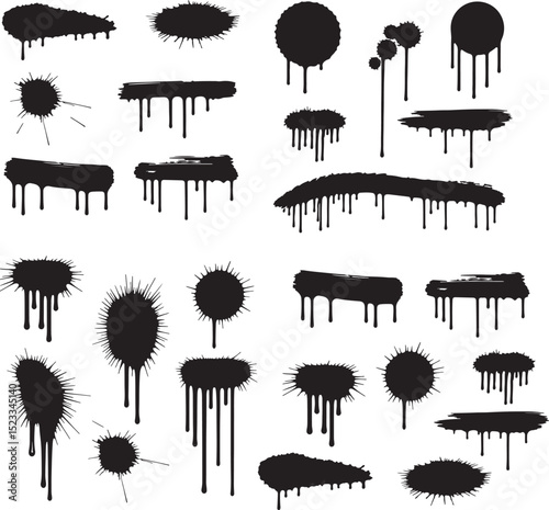 Dripping Stain Vector Set