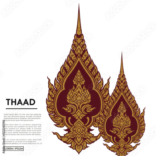 Illustration of Traditional Thai Ornament Pattern Gold Design Decoration