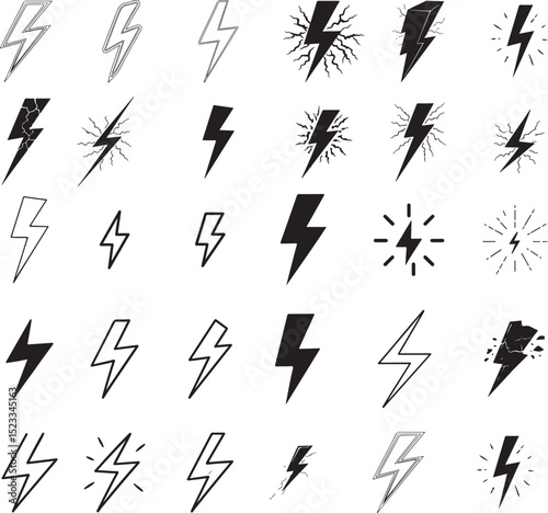 Electrified Lightning Bolt Icons