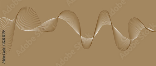 Abstract wave lines in color gradient on minimalist background. Futuristic and dynamic look, perfect for tech, digital, and modern design projects.