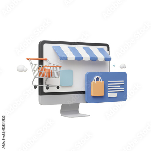 3d Render of Online Shoppin...