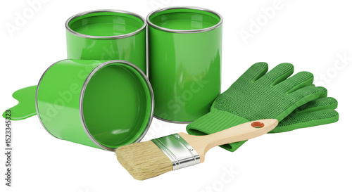 3D Render of Green Paint Ca...