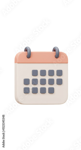 3D Render of Peach Calendar...