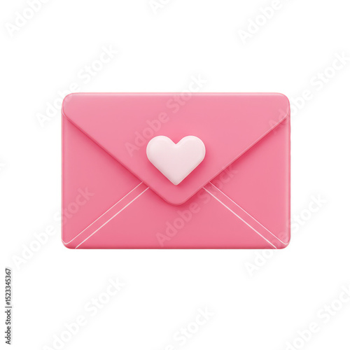 3D Render of Pink Envelope ...