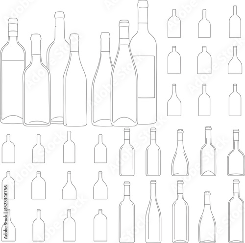 Minimalist Wine Bottle Outline Vector