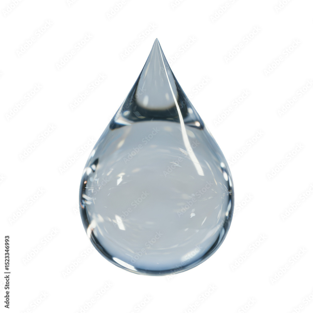 Obraz premium 3D Rendering Detailed Water Drop with Transparent Fluid Background