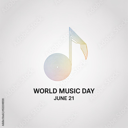World Music Day in  June 21. Music volume icon Poster or banner. Vector illustrator on white background.