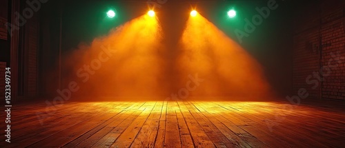 Empty stage lit by spotlights (1)