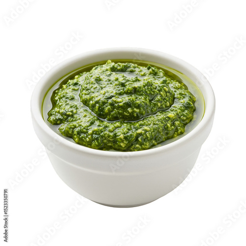 Bowl Of Fresh Green Pesto S...