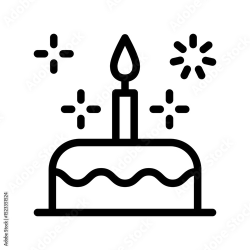 Birthday cake icon design template SVG