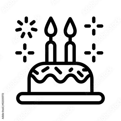 Birthday cake icon design template SVG