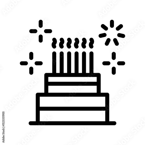 Birthday cake icon design template SVG