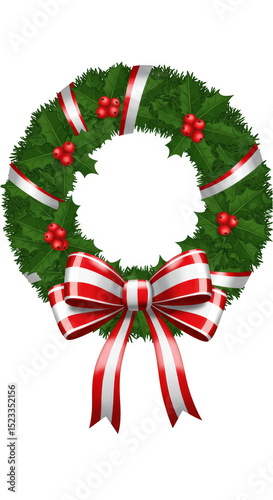 Christmas Wreath with Red a...