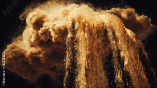 Abstract golden cloud formation