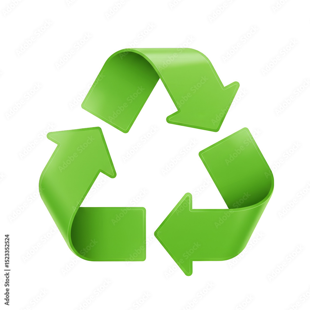 Obraz premium Isolated 3d Render Of Green Recycle Icon Showing Circular Arrows Symbol