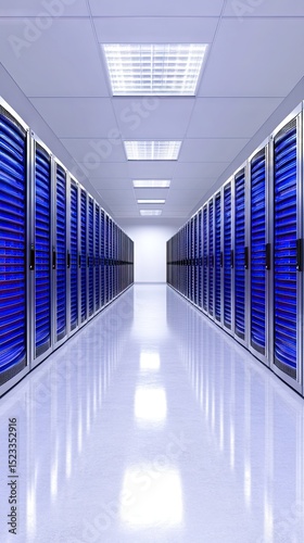 Server room, modern tech hallway
