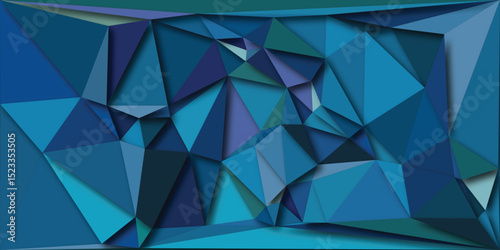Abstract geometric polygon background in shades of blue artistic digital illustration for modern design