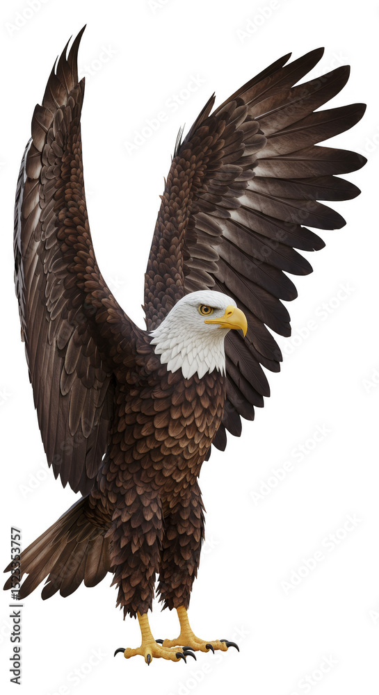 Fototapeta premium Illustration of an Eagle Spreading Wings Isolated on Transparent Background
