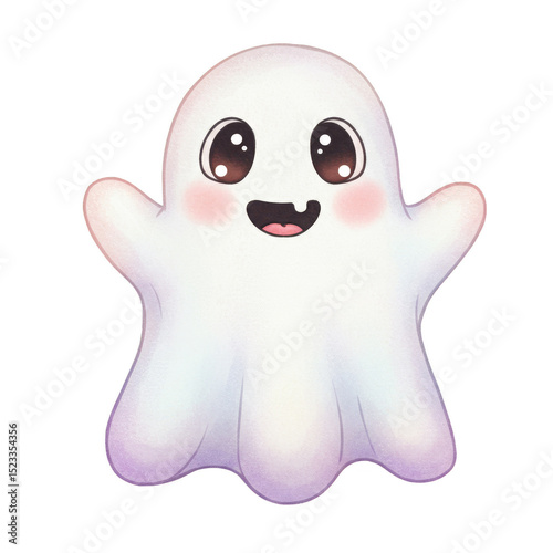 Cute Kawaii Cartoon Ghost I...