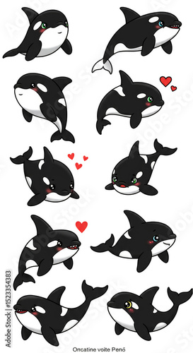 Cute Killer Whale Orca Illu...