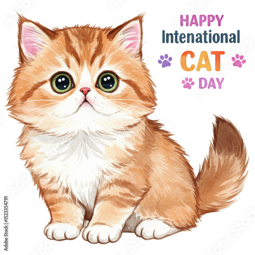 Cute Orange Kitten Illustra...