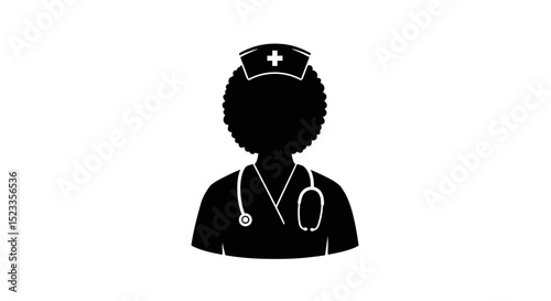 African Nurse Woman Confident & Smiling in Professional Healthcare Setting