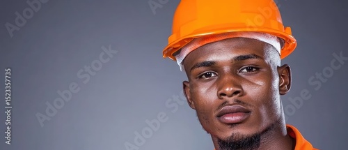Man wearing orange hardhat