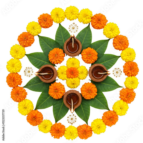 Floral Rangoli Marigold Dec...
