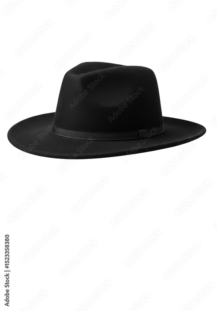 Fototapeta premium Isolated Fashionable Fedora Black Hat Classic Clothing Accessory