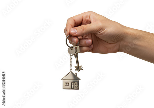 Hand Holding Keys with Hous...