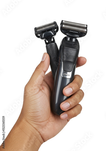 Holding Two Electric Razors...