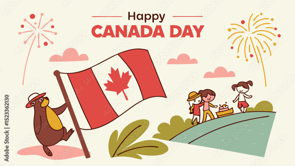 Fototapeta premium happy-canada-day-poster - 2025-06-03T035548.113