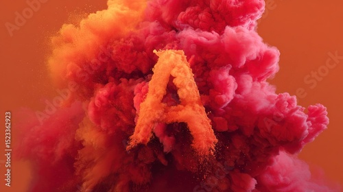 Abstract letter a design smoke background