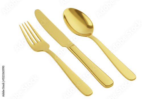 Illustration Golden Cutlery...