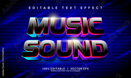 music sound vector text effect with modern style design