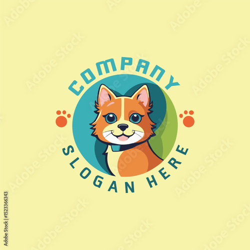 pet shop logo template design, editable and ready to use