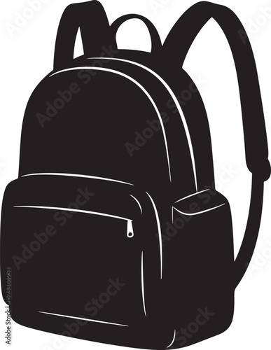 Backpack silhouette travel gear design vector illustration