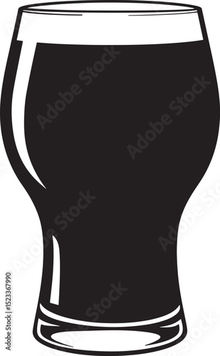 Beer silhouette glass of draft drink vector illustration