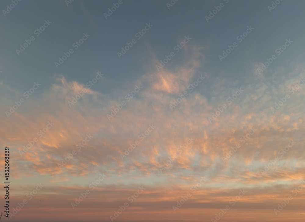 Fototapeta premium beautiful pink clouds in the evening sky. nature concept. place for congratulations, text, advertising