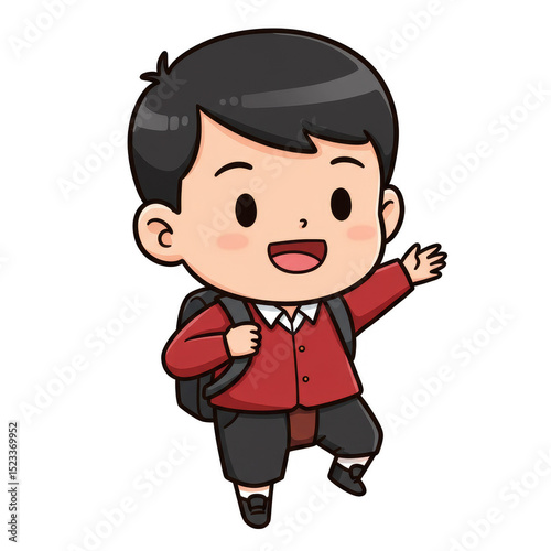 Illustration of Cheerful Sc...