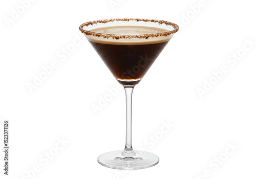 Isolated Transparent Background of Martini Cocktail Drink on Clear Glass