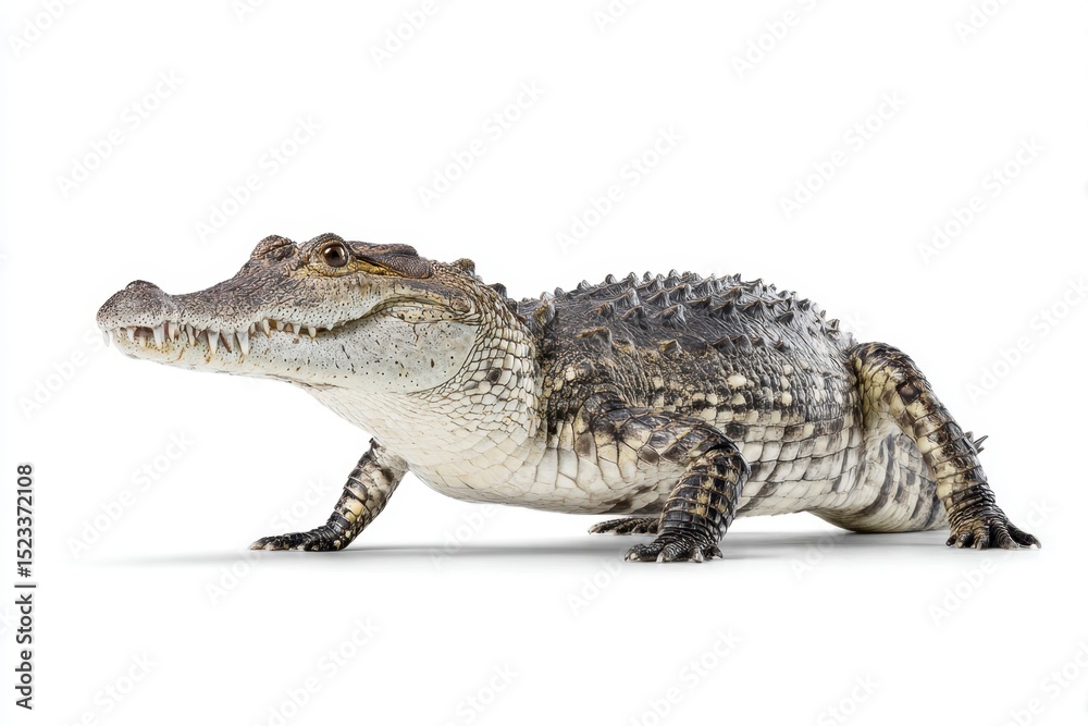Naklejka premium Alligator on White Background