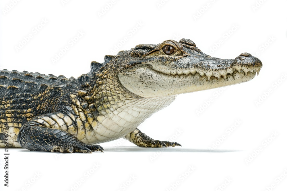 Obraz premium Isolated Crocodile on White Background