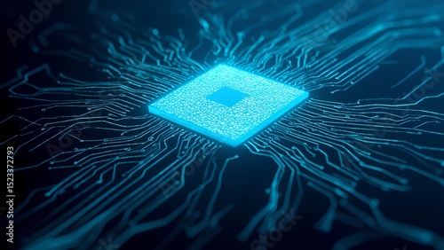 Exploring quantum computing digital chip innovation in technology abstract visuals futuristic environment close-up viewpoint