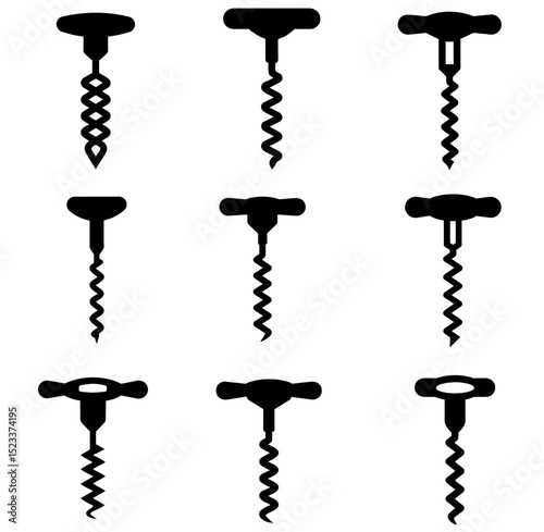 Corkscrew Black silhouette vector