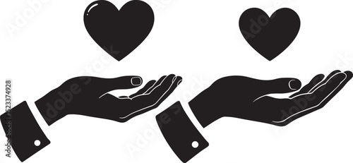 Hand offering a heart symbol of love vector illustration