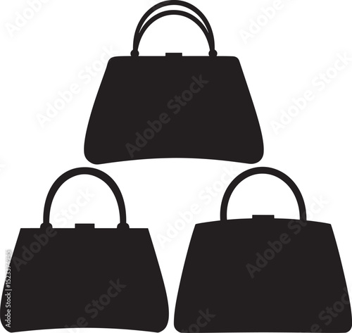 Handbag fashion accessory silhouette vector illustration