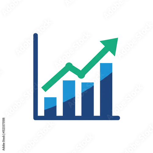 Free Download Illustration of Growth Chart Arrow in Blue and Green Color on White - GFXLoad